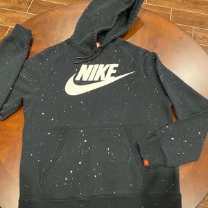Nike Hoodie Youth Medium Black with white dots